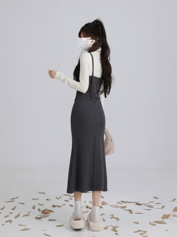 Women Elegant Bodycon Midi Dress + Sweater 2023 Summer Fashion Outfits