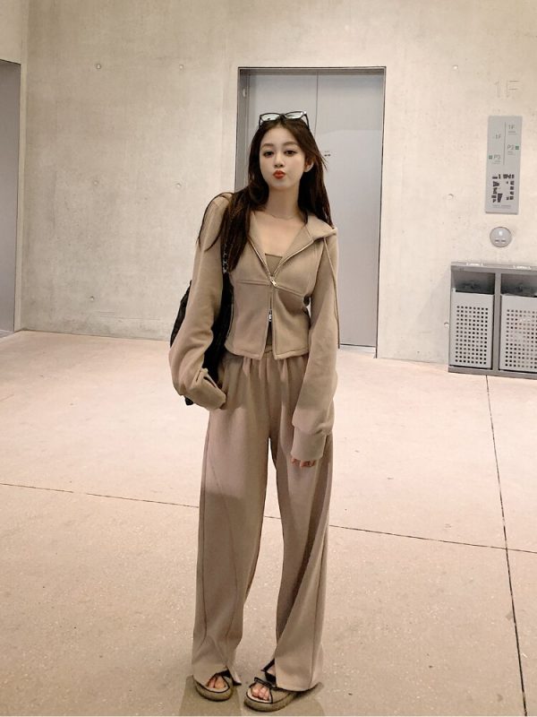 Women Outwear Sport Set Korean Style Sweatshirts + Pants 2023 Summer Fashion Outfits