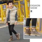 2022 Autumn Winter Genuine Leather Boots Children High-top Boots Boys Warm Snow Boots Girls Cotton Shoes Warm Under -15℃