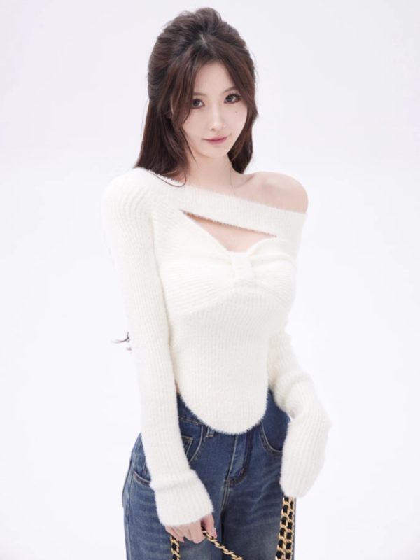 Women Winter Sexy Knitted Sweater Design Slim Korean Fashion