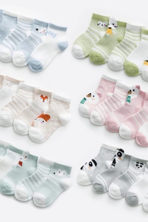 5Pairs/lot 0-3Y Infant Baby Socks Baby Socks for Boys Girls Cotton Mesh Newborn Toddler First Walkers Baby Clothes Accessories