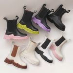 Autumn Winter Girls Short Boots Little Princess Fashion Forest Green Chimney Boots Boys British Style Boots Baby Cotton Shoes
