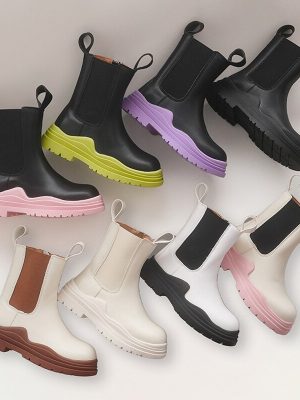 Autumn Winter Girls Short Boots Little Princess Fashion Forest Green Chimney Boots Boys British Style Boots Baby Cotton Shoes