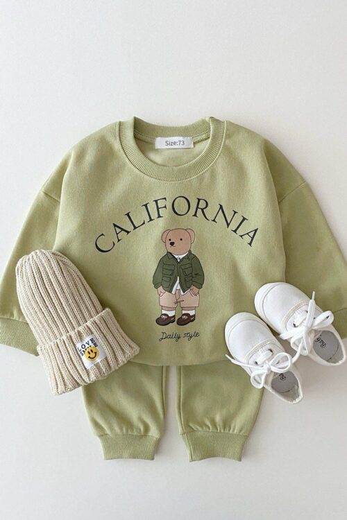 Baby Boy Girl Clothing Sets Children Bear Sweatshirts + Pants 2pc