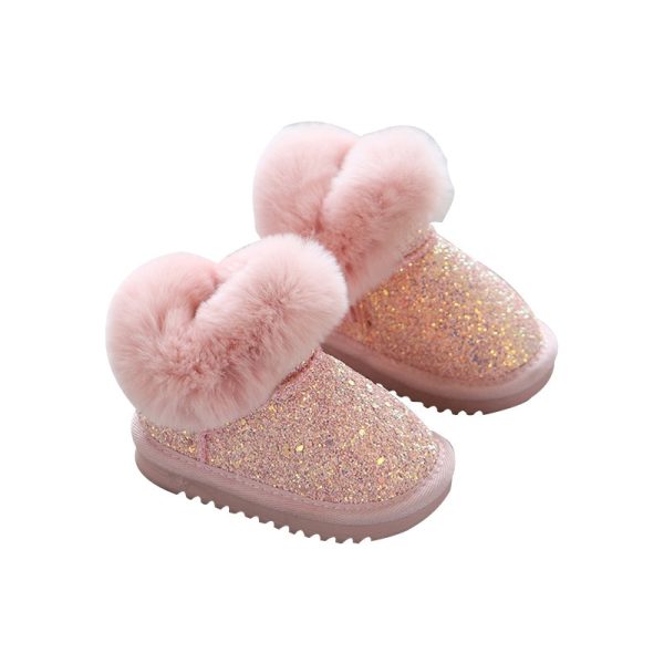Kids Snow Little Bling Sequins Warm Boots Infant Plush Toddler
