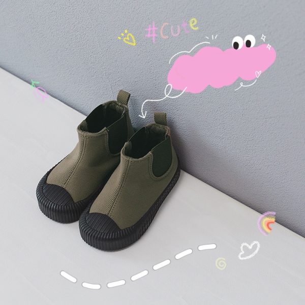 Children high-top canvas shoes baby with cotton warm soft bottom cute biscuit shoes spring & autumn boys girls school canvas