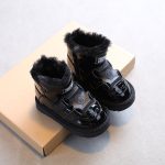 Boys Lamb Wool Warmth Thick Cotton Boots Girls Soft-Soled Boots 2023 Winter