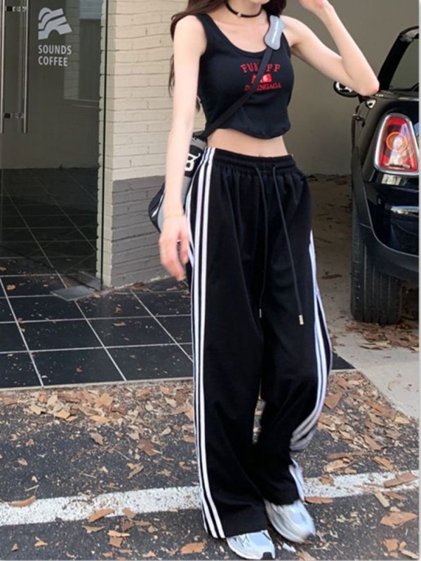 Casual Baggy Women Black Pants Harajuku Fashion Sweatpants Korean Streetwear Wide Leg Trousers