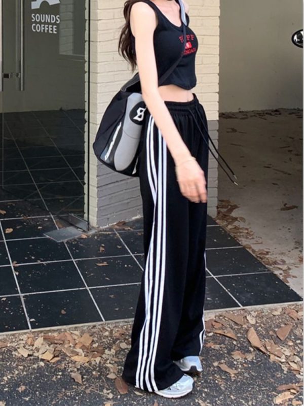 Casual Baggy Women Black Pants Harajuku Fashion Sweatpants Korean Streetwear Wide Leg Trousers