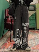 Gothic Baggy Jeans Women Punk Hippie Streetwear Print