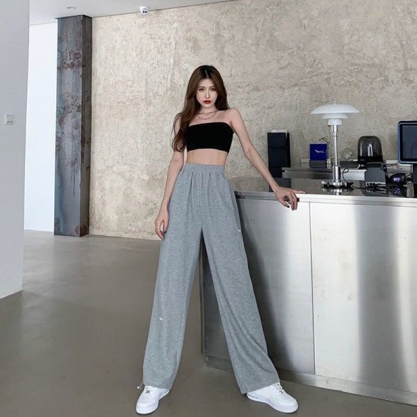 Gray Sweatpants Joggers Women Korean Style High Waist Tracksuit Casual Loose Pants Black Jogging Sports Trousers