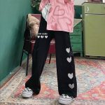 Harajuku Pink Pants Streetwear Women Oversize High Waist Wide Leg Trousers