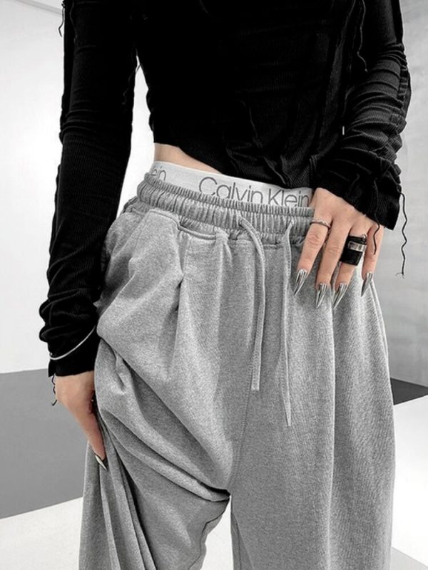 Oversize Gray Joggers Sweatpants Women Korean