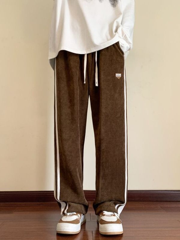 Vintage Corduroy Wide Leg Pants Women Casual Baggy Harajuku Streetwear Trousers