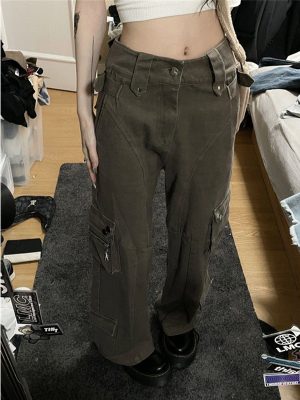 High-Street-Vintage-Pocket-Cargo-Pants-Woman-Oversized-Street-Hot-Girl-High-Waisted-Jeans-Loose-Casual-1