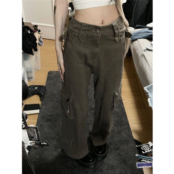 Women High Street Vintage Pocket Cargo Pants