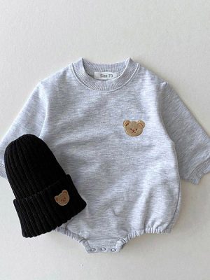 Korea-Baby-Sweatshirt-Romper-Boy-Spring-Fall-Soft-Long-Sleeve-Cotton-Bear-Infant-Bodysuit-Girls-Jumpsuits-1
