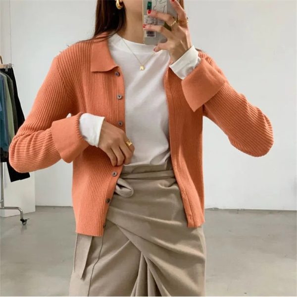 Women Korean Spring Knitted Jacket Spring Outfits