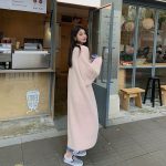 Women Long Pink Soft Loose Lazy Mink Cashmere Cardigans Spring Outfits