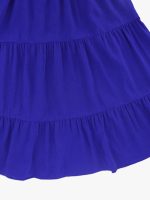 2023 Summer Women's O Neck Short Sleeve Slim Fit Flap Patched Cake Dress For Ladies Solid Color Bandage Dresses