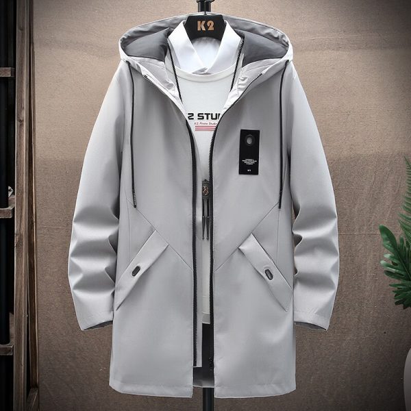 Mens Casual Long Jackets And Coats 2023 Hooded Streetwear Hip Hop Windbreaker Outwear