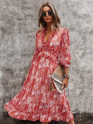 Msfilia-Sexy-V-Neck-Floral-Dress-Ladies-Butterfly-Sleeve-High-Waist-Casual-Print-Dresses-For-Women-1