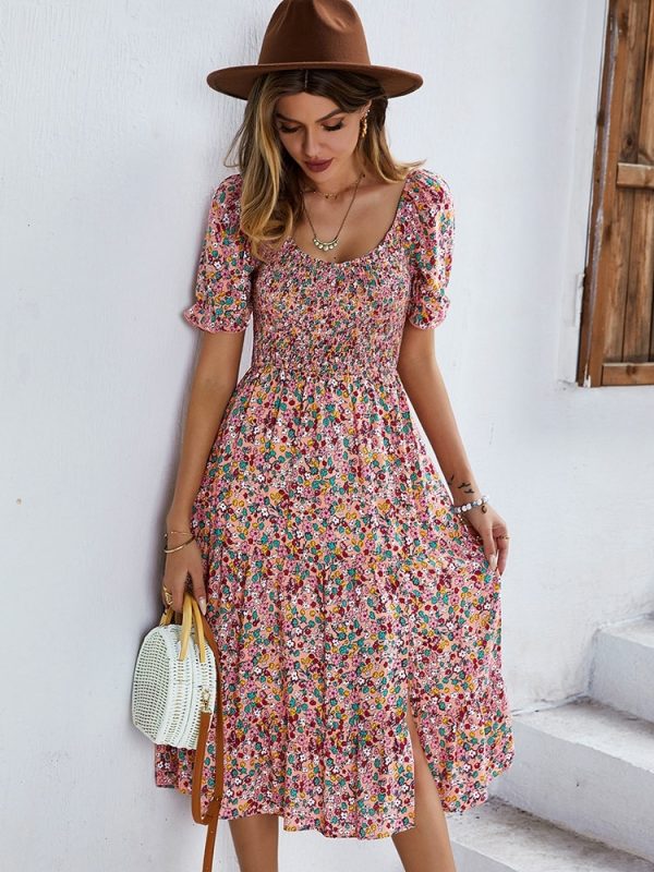 Spring Summer Long Print Dress Women Bohemian