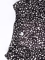 Summer Dress Women Single Breasted Dot Print Above Knee Mini V-neck Three Quarter Sleeve Dress