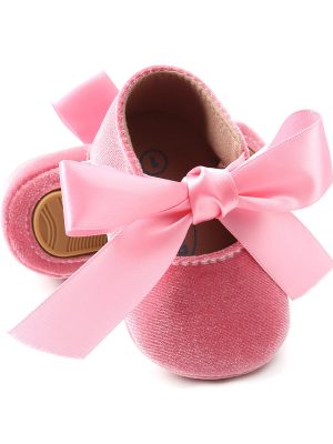 Newborn-Baby-Girls-Shoes-First-Walker-PU-Princess-Bowknot-Ribbon-Dress-Shoes-Anti-slip-Rubber-Sole-1