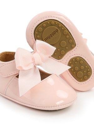 Newborn-Baby-Shoes-Baby-Boy-Girl-Shoes-Girl-Classic-Bowknot-Rubber-Sole-Anti-slip-PU-Dress-1
