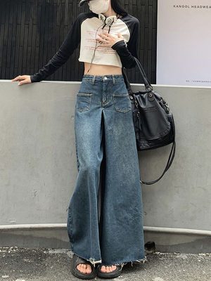 Oversized-Vintage-High-Waist-Jeans-High-Street-Loose-Frayed-Wide-Leg-Jeans-Fashion-Korean-Casual-Solid-1