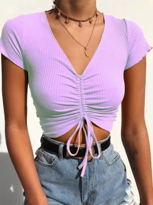 Sexy-V-Neck-Cropped-Tank-Tops-Women-Drawstring-Tie-Up-Front-Camis-Candy-Colors-Streetwear-Slim-1