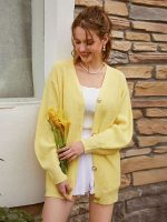 Women Casual Long Knitted Cardigan 2023 Spring Fashion Outfits