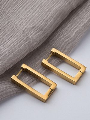 Square Geometric Earrings For Women Rectangular Gold Color Metal Earrings 2021 New Trendy Jewelry Gifts