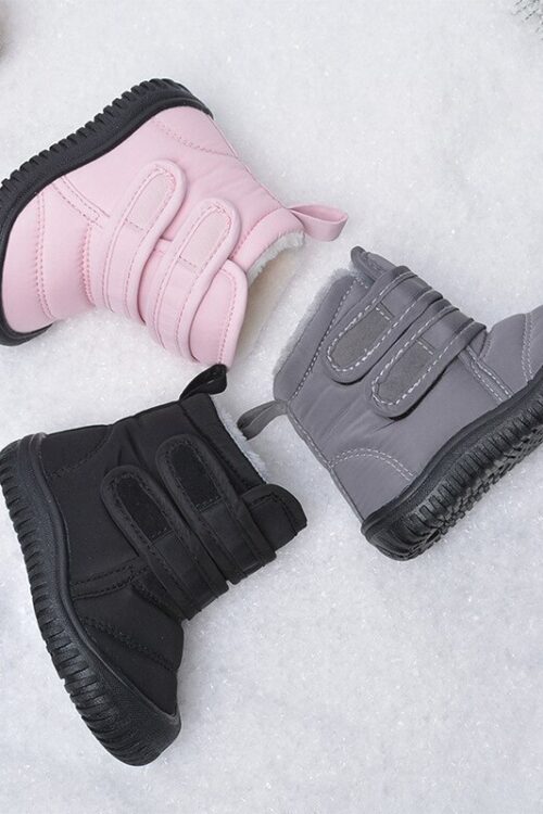 Winter Baby Snow Boots Children Waterproof Upper Cloth Boots Boys Gilrs High-top Warm Cotton Shoes Kids Thick Velvets Boots