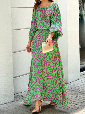 Women Elegant O Neck Loose Tops And Skirts Suit Female Print Skirt Matching Set Summer