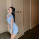 Women Korean Styles Short Sleeve Mini Dress Summer Outfits
