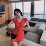 Women Korean Styles Short Sleeve Mini Dress Summer Outfits