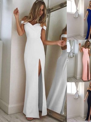 Women Split Bodycon Long Maxi Dress Party Wedding Prom 2023 Summer Fashion Outfits