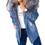 Women Warm Fluffy Collar Hooded Denim Jacket 2023 Winter Fashion Outfits Trends