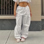 Women Oversized Drawstring Low Waist Parachute Loose Fit Sweatpants Summer Outfits