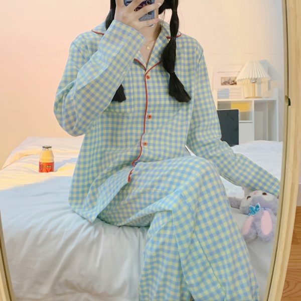 Women's Casual Lovely Plaid Sleepwear 2023 Spring Outfits