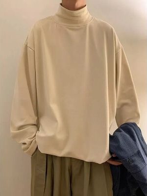 Turtleneck Men's Loose Slim Bottom Double Faced Velvet Sweater