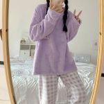 Women's Casual Lovely Solid Warm Soft Sleepwear 2023 Spring Summer Outfits