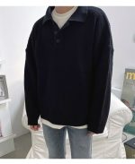 Man Solid Casual T-Shirts Loose Slim Knitted Pullover