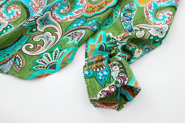 Early Spring Graceful Fashionable Printed Silk Satin Textured Long Sleeve Shirt