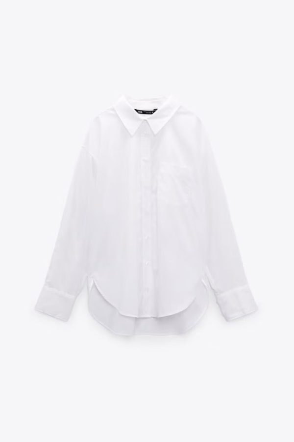 Fall Women Urban Casual Pocket Poplin Shirt