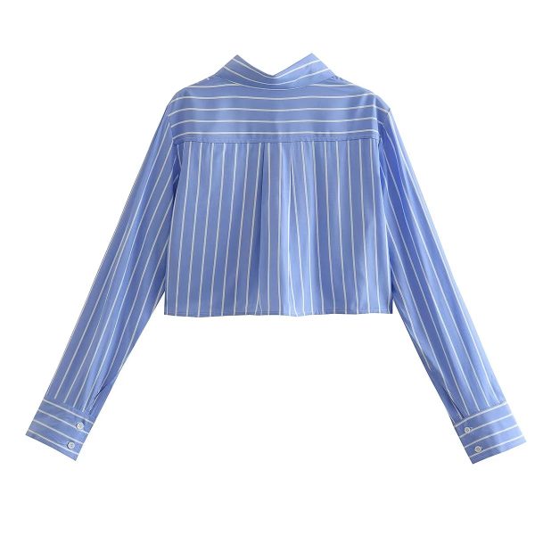 Two Color Striped Short Shirt