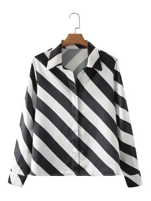 Summer Women Clothing Niche Zebra Pattern Loose Shirt