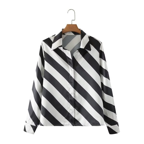 Summer Women Clothing Niche Zebra Pattern Loose Shirt